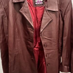 Women’s Burgundy Leather Jacket